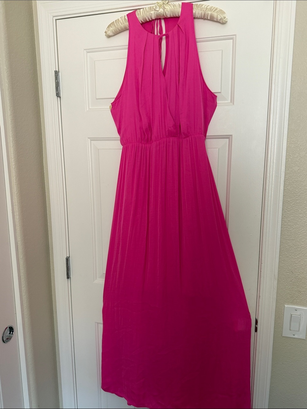Jennifer Lopez Sleeveless Hot Pink Maxi Dress, size XL. NWOT perfect cute belt. - Picture 5 of 12